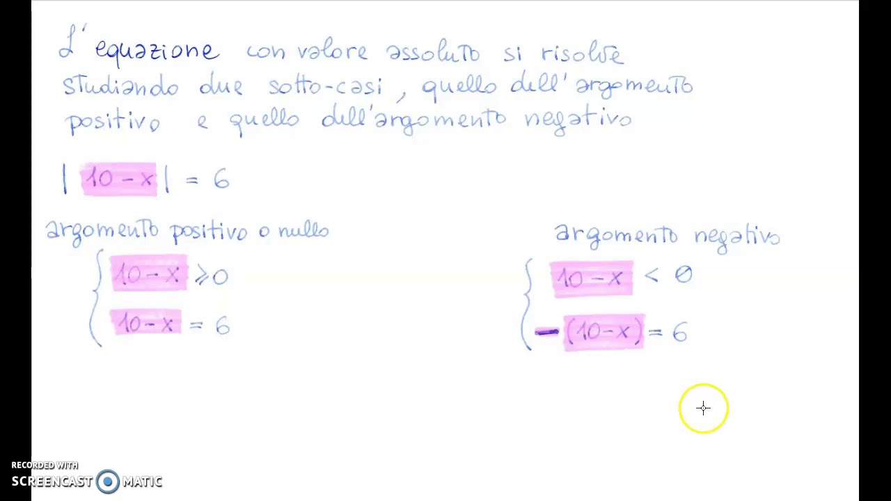 EQUAZIONI CON I VALORI ASSOLUTI