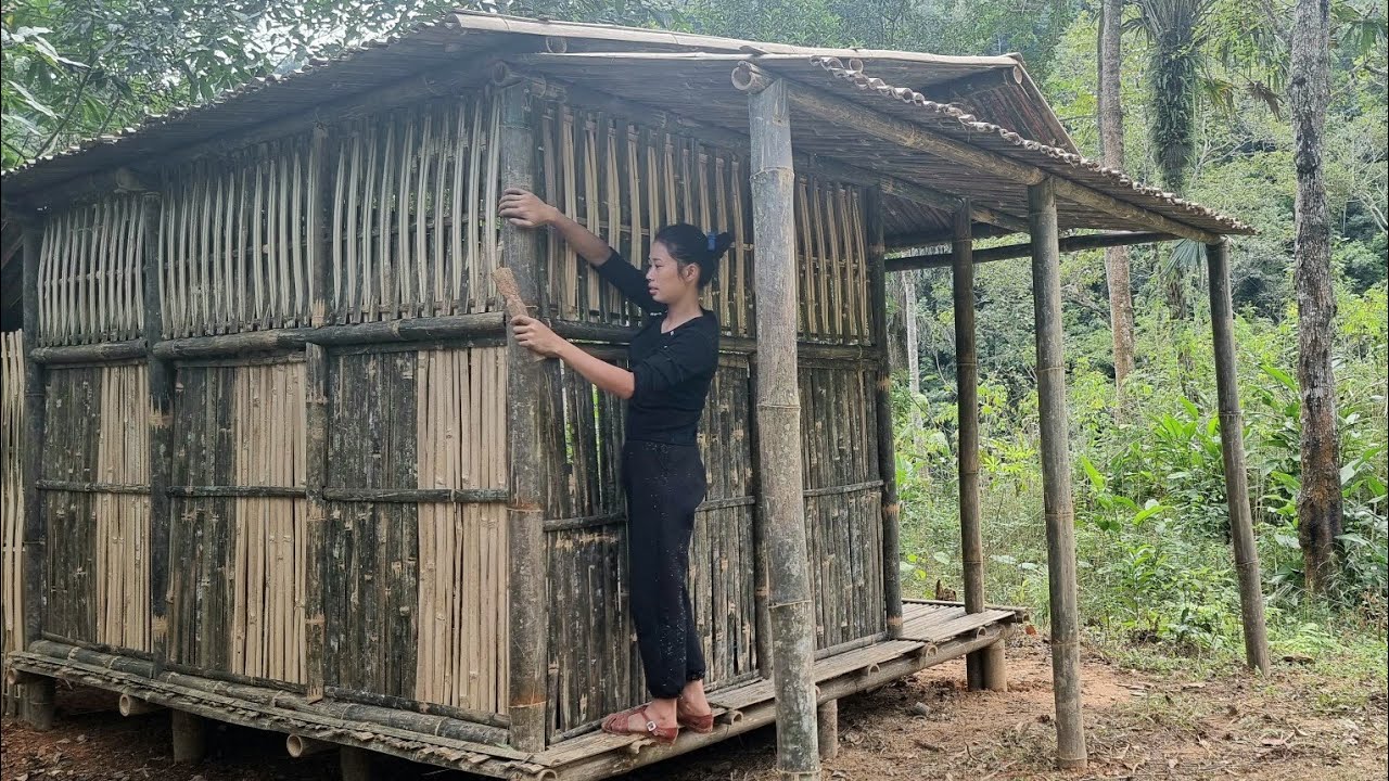 Complete the Bamboo house in the Forest | bushcraft shelter & survival | Dang Thi Mui