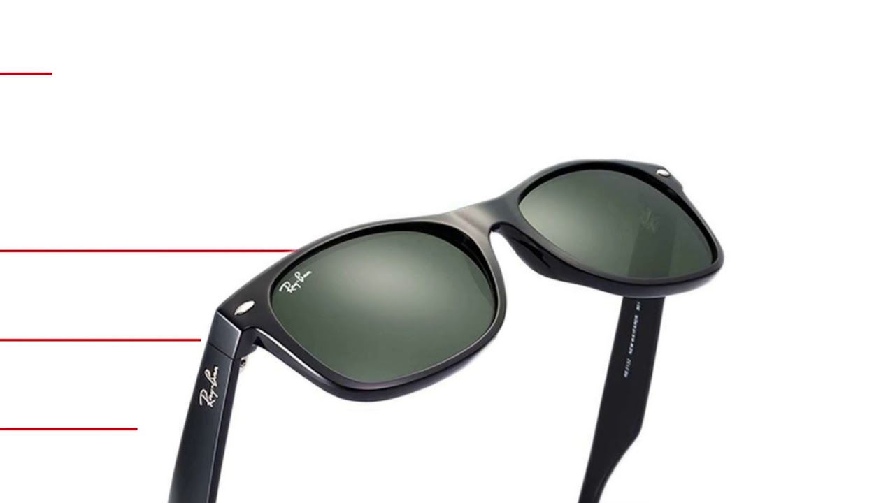 GET BOX - Ray-Ban New Wayfarer Classic - Neri - Lenti Verdi - RB2132 901 52-18