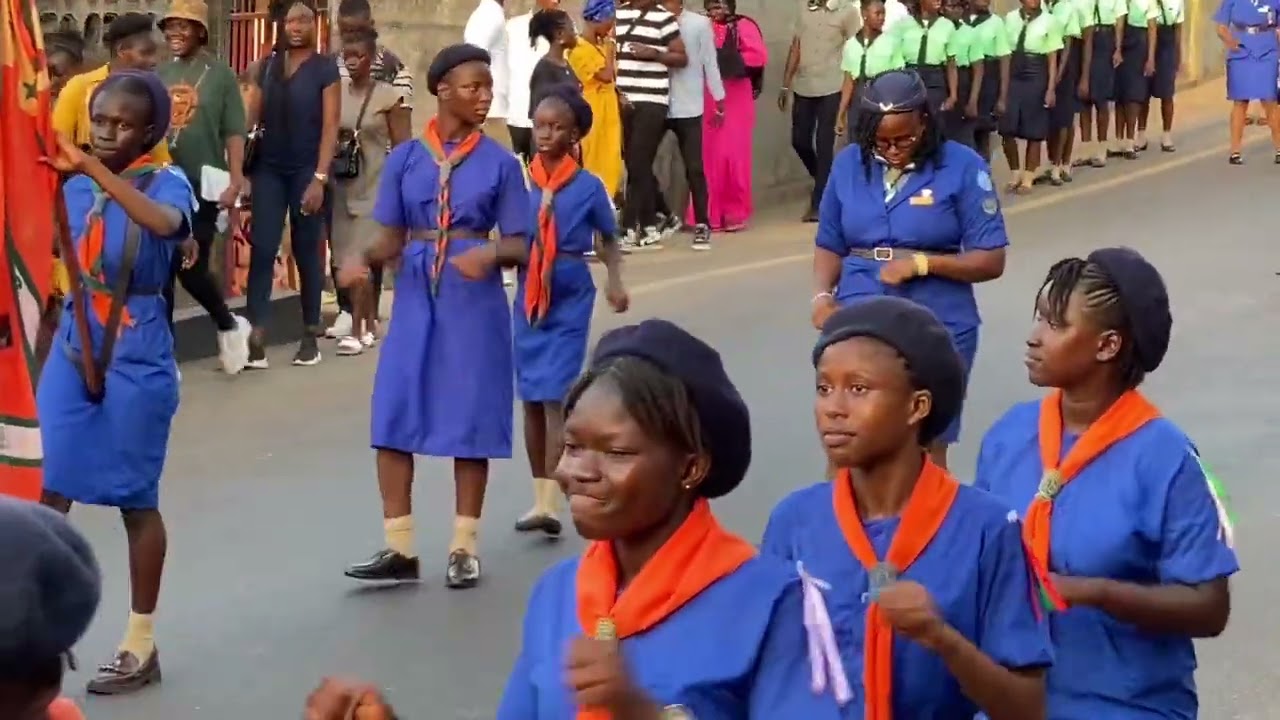 The Sierra Leone Grammar School Brass Band Leads  At The Annie Walsh Memorial School Thanksgiving.