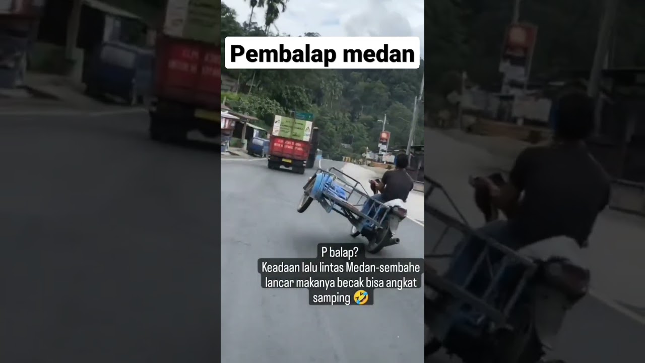 becak balap 🤣 #becak #medan #berastagi