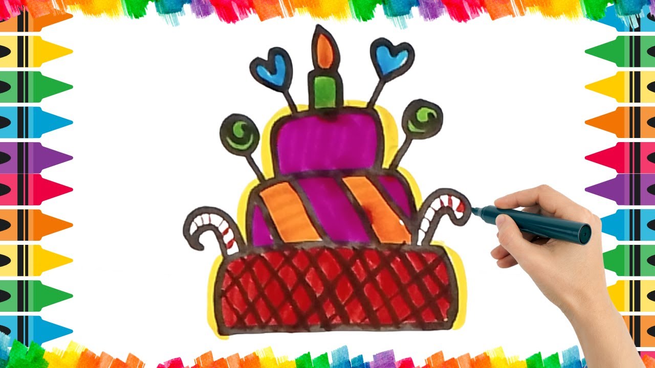Birthday Cake Drawing || Easy Drawing for Kids || Cute Birthday Cake Drawing || By Wonder Art Kids