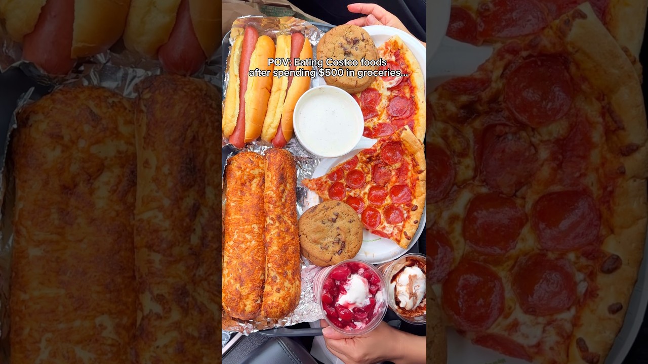 Eating the entire Costco menu after spending $500 in groceries&hellip; #food #eating #mukbang