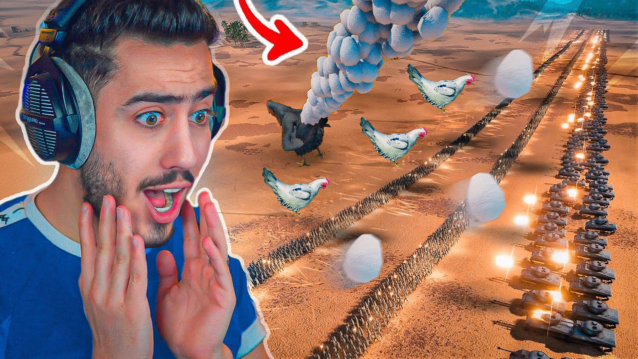 100,000 الف انسان ضد الحيوانات 🔥🤯 !! (( حرب البيض 🤣 )) !! محاكي المعارك #2