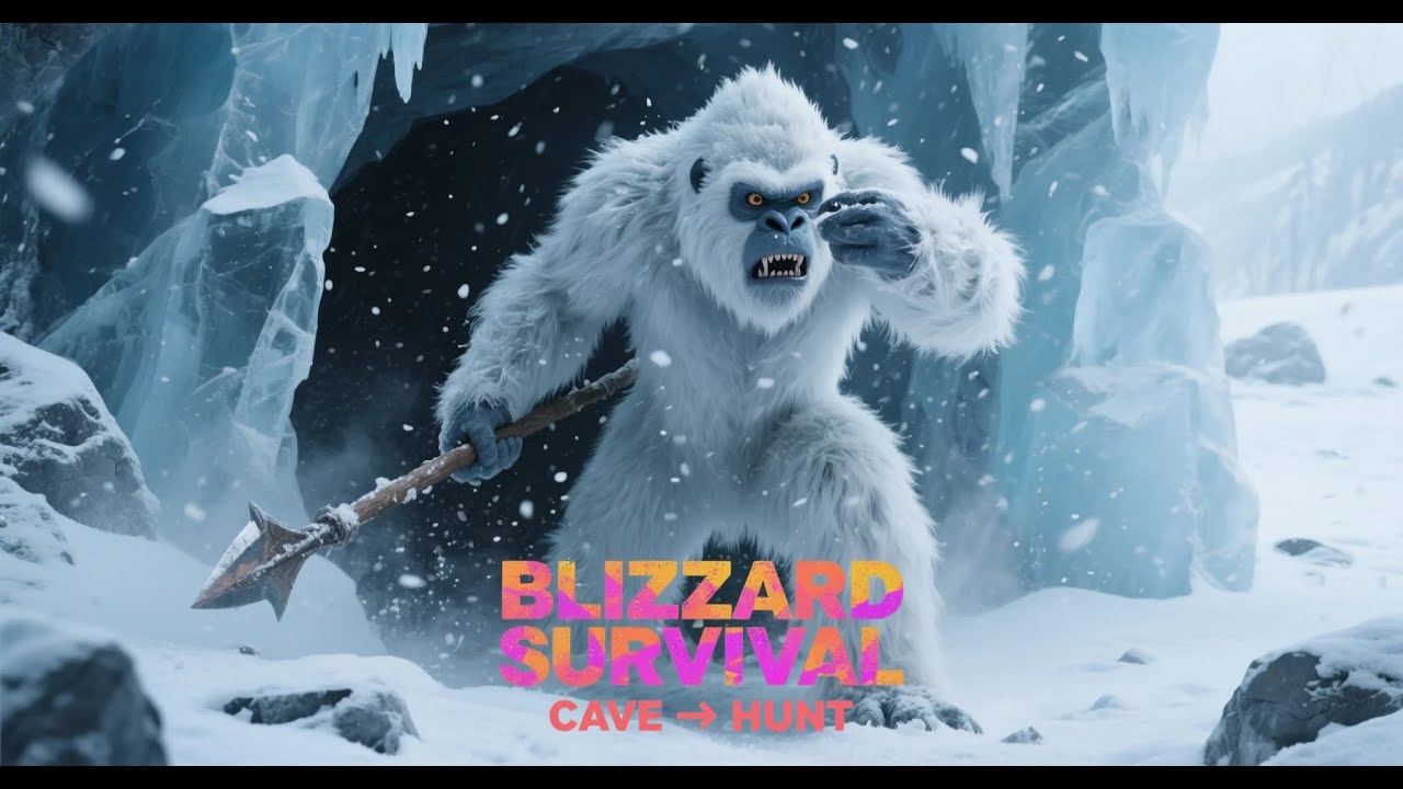 Epic Yeti Blizzard Survival – From Cave to Desperate Hunt👍