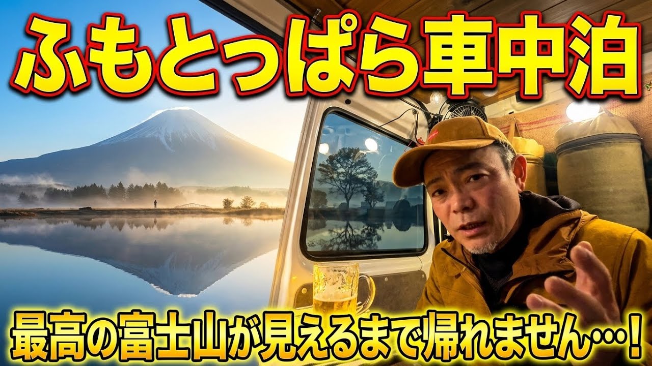 【53歳車中泊】ふもとっぱらで最後まで富士山が見えないなんて。。まさか、そんなことないよね？？【静岡県・ふもとっぱらキャンプ場】