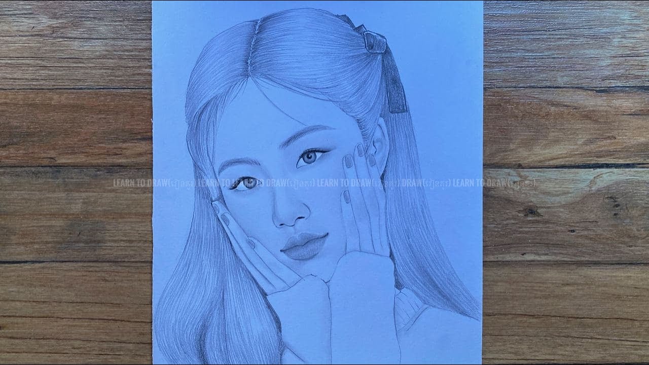 How to draw Rose BlackPink | BlackPink sketch for beginners | drawing pencil tutorial | រៀនគូរ