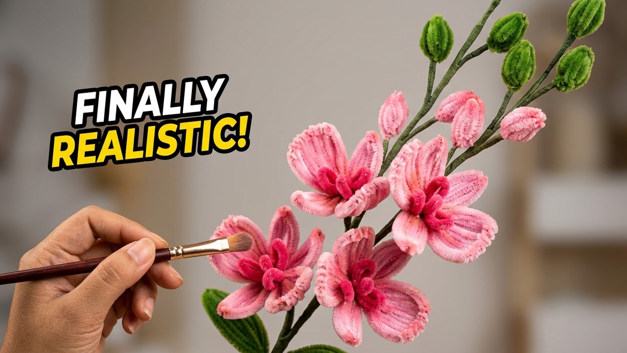 DIY Phalaenopsis Orchid with Pipe Cleaners | Easy Handmade Flower Tutorial | Fuzzy Wire Flower Craft