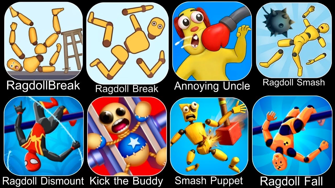 Roblox,Sprunki Survival,Ragdoll Falls,Ragdoll Break,Kick the Buddy,Annoying Uncle Punch,Kick Loser