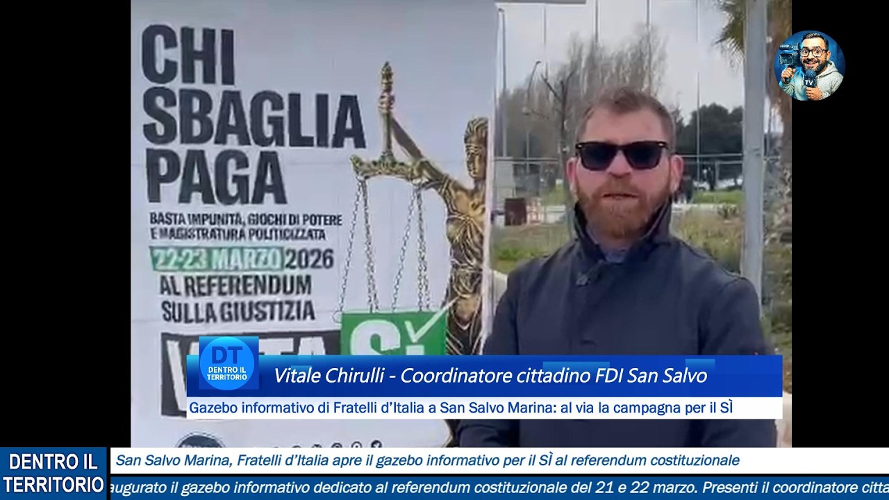 Gazebo informativo di Fratelli d’Italia a San Salvo Marina: al via la campagna per il SÌ