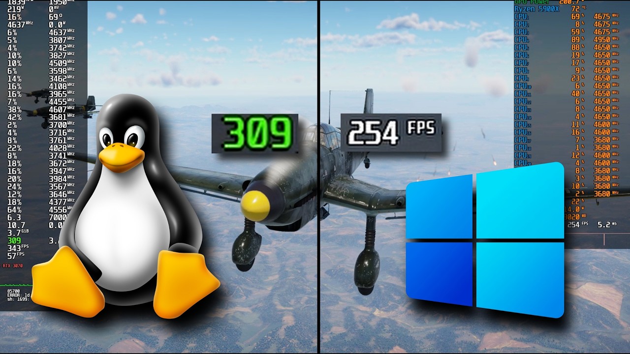 Linux vs Windows Benchmark War Thunder 2025
