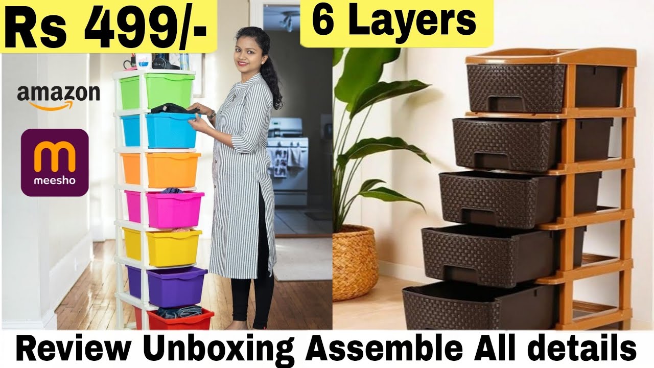 Meesho Modular Plastic Drawer | Organiser box drawer 6 layer | Drawer for storage #drawer #meesho