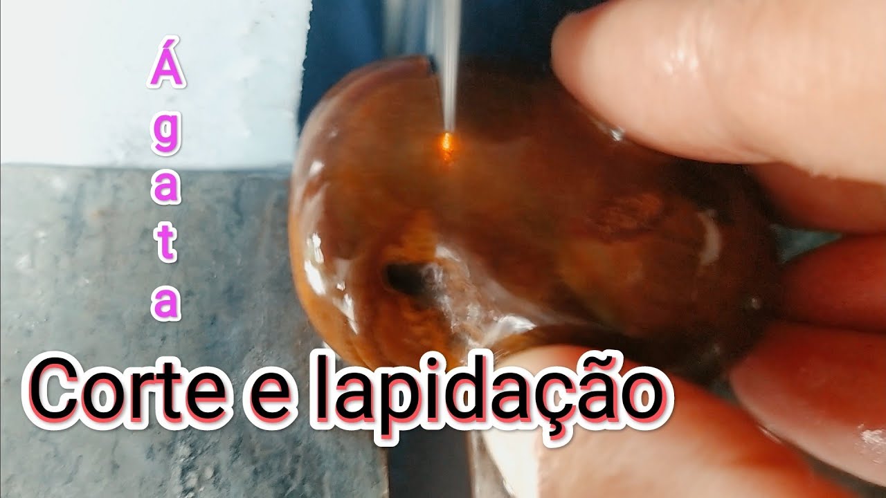 Cortei uma pedra ágata, veja como ficou