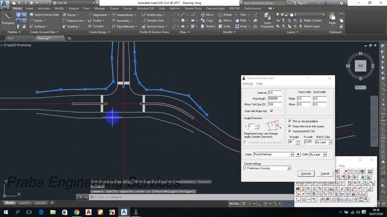 Civil3D dan CAD, Create Line Marking