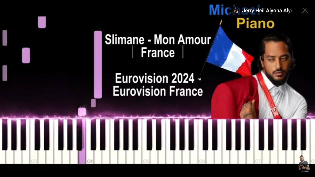 Slimane Mon Amour Piano Tutorial 🇫🇷France Eurovision2024 @MichaelPiano @slimane_music