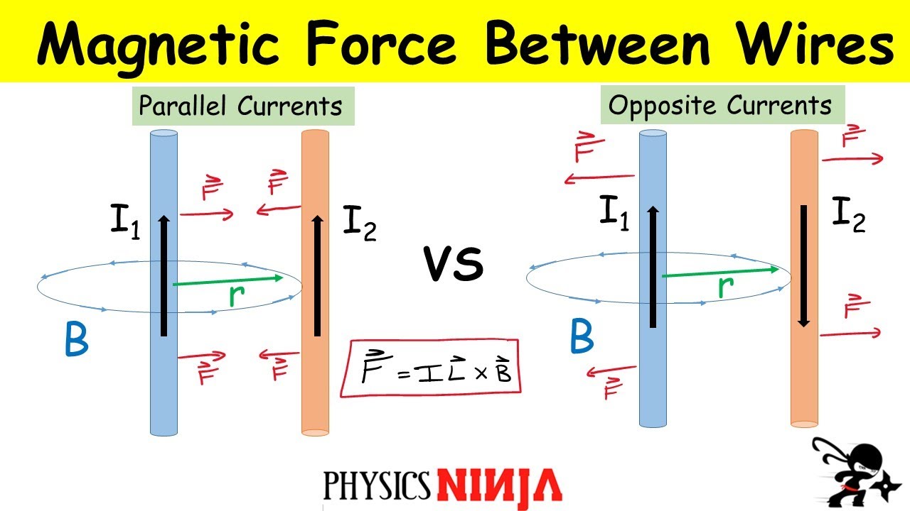 Magnetic Force Between Parallel and Opposite Currents