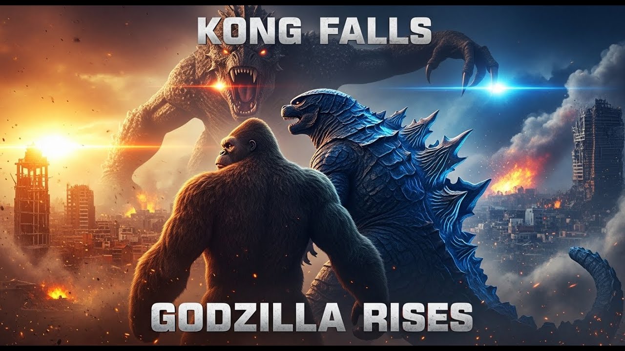 Godzilla vs Kong vs New Titan | Full Kaiju Battle in Barcelona | AI Cinematic 4K