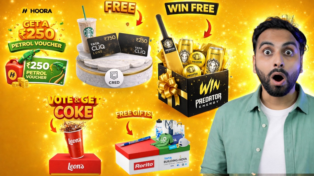 Predator Drink FREE Bat Ball Loot | Cred FREE Giftcard Big Loot | Hoora Free Petrol | Free Coke