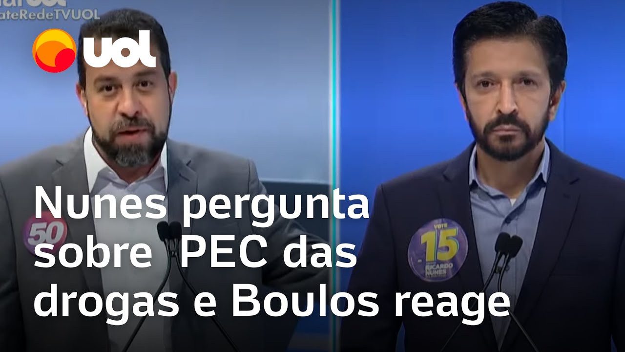 Debate: Nunes pergunta sobre PEC das drogas; Boulos reage e o compara a Bolsonaro