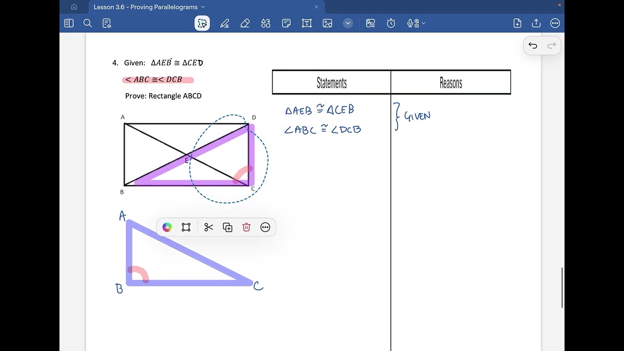 Lesson 3.6 - Proving Quadrilaterals are Parallelograms (Part 3)