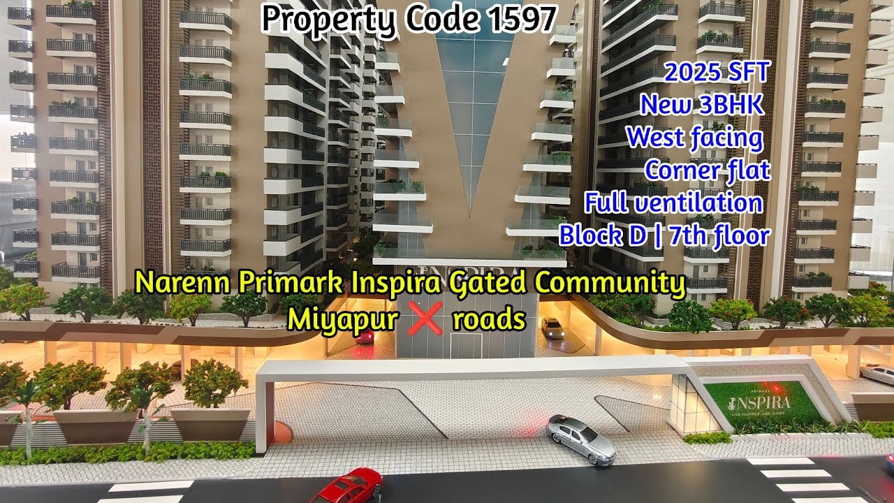 Code1597 | New 3BHK Narenn Primark Inspira Gated | Miyapur 