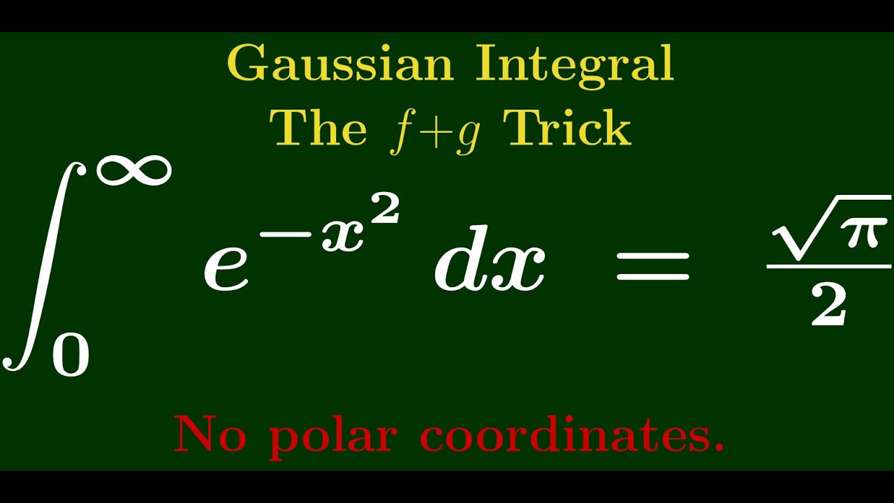 Feynman Integration Example 188 - The Gaussian Integral Again!  (f+g method)
