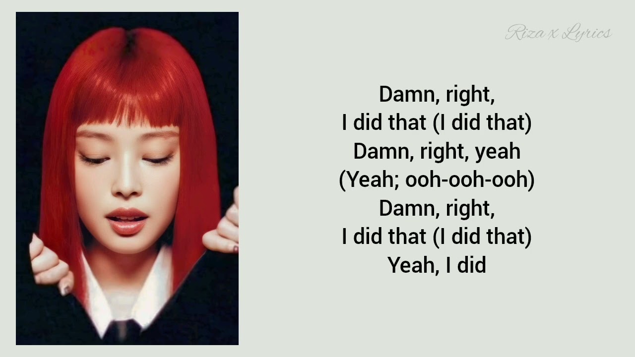 JENNIE - Damn Right [Solo Version] [Lyrics]