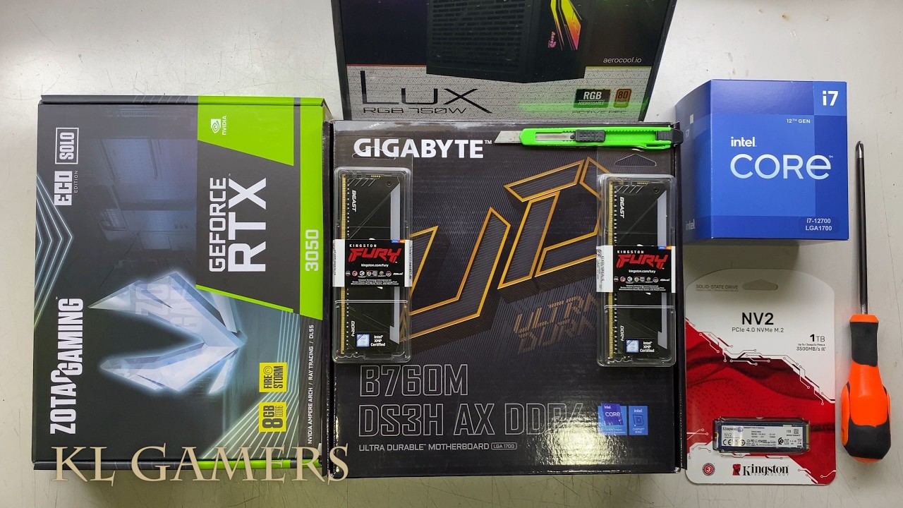 intel Core i7 12700 GIGABYTE B760M DS3H AX DDR4 Montech AIR 100 ARGB Zotac RX3050 Gaming PC Build