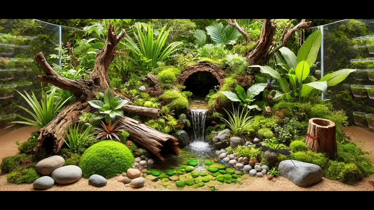 Swamp enclosure bugs in zoo