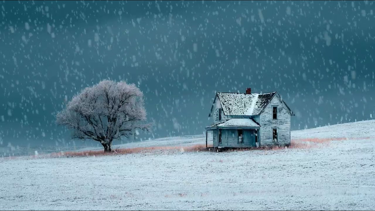 Quiet snowy night ambience with soft snowfall | Winter sounds to help you sleep fast and stay calm