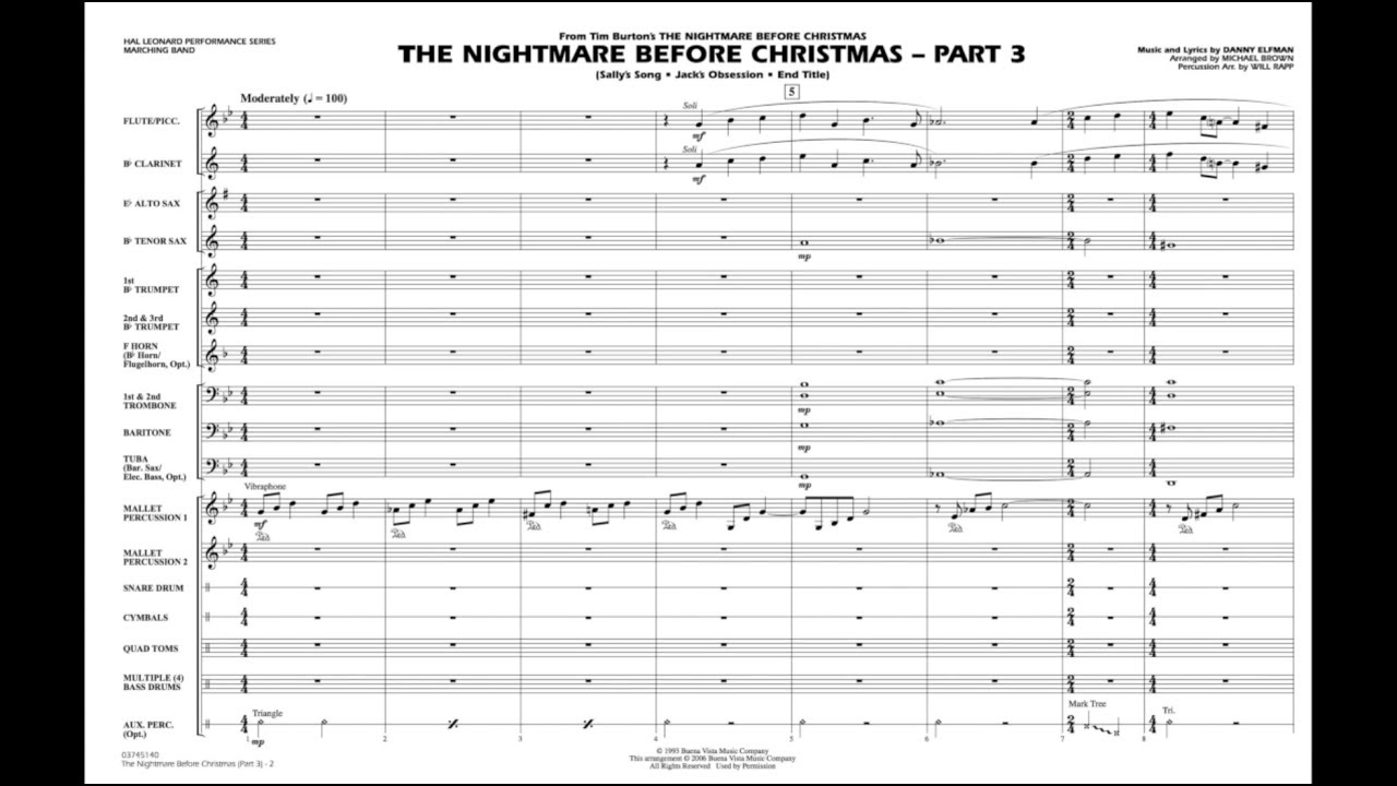 The Nightmare Before Christmas - Part 3 by Danny Elfman/arr. Michael Brown