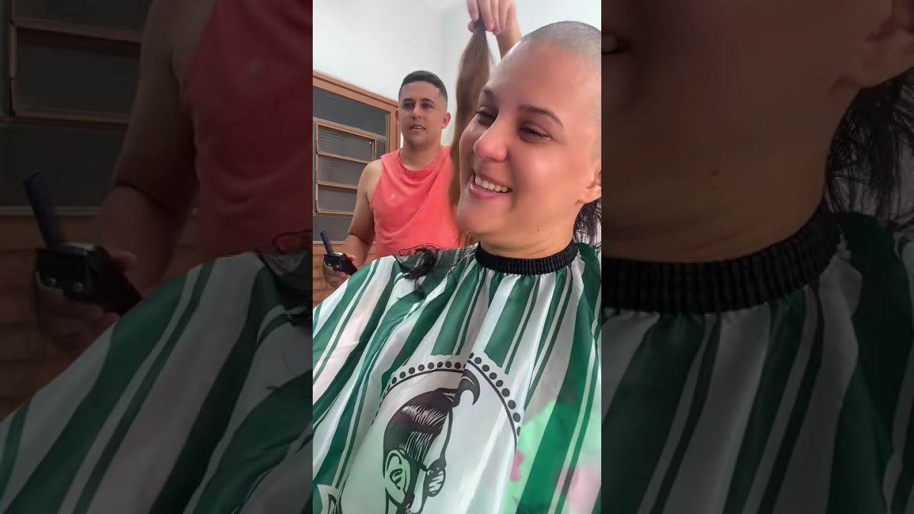 Beautiful woman headshave 