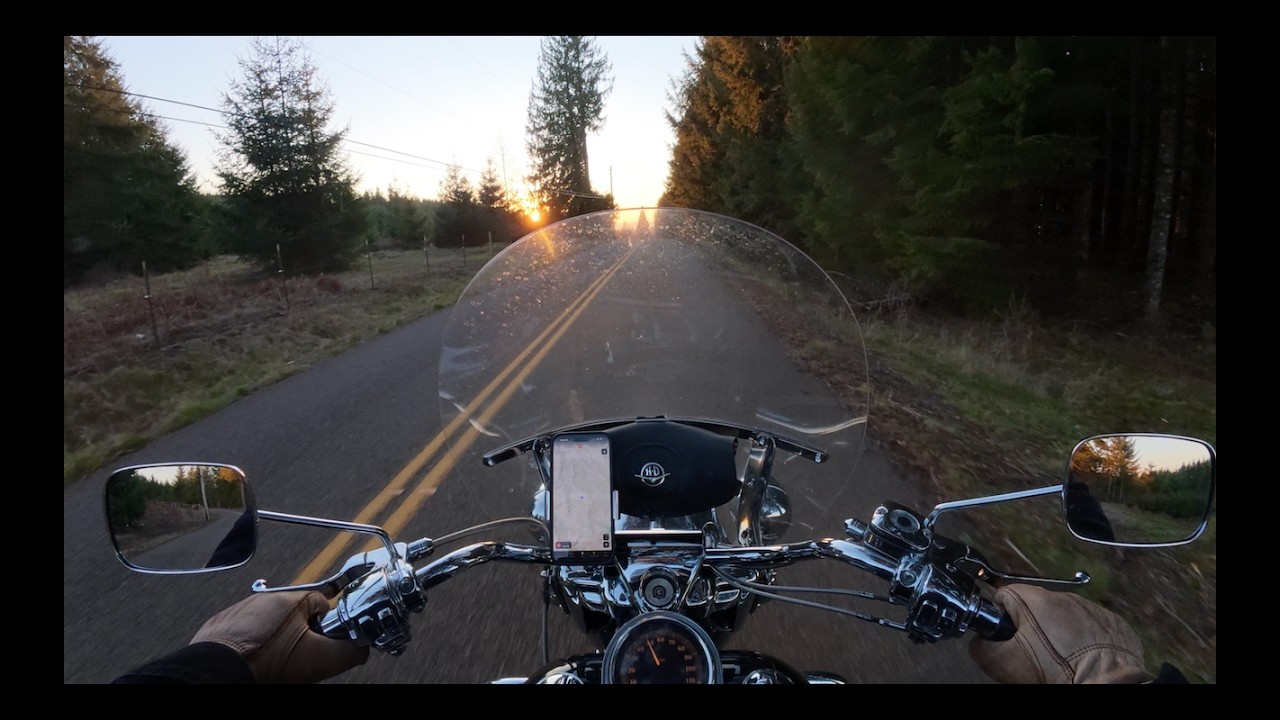 Winter Oregon Ride - Abiqua Sunset - Harley-Davidson Road King