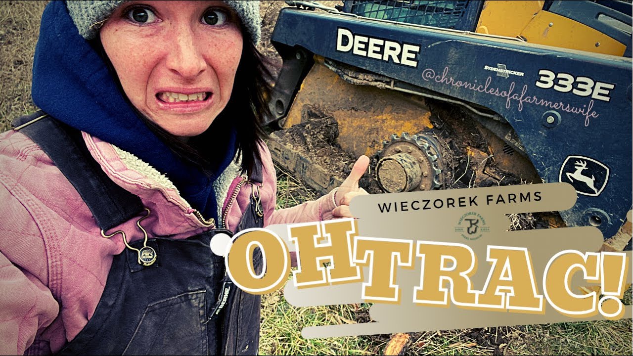 Fixing the John Deere 333E Skidloader Track in the pasture | Vlog 186 | #WieczorekFarms #FarmHer