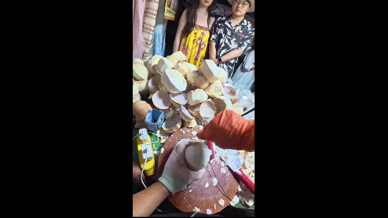 POV Vendor Workflow | Peeled Coconut with Natural Water | Real-Time Snack Livestream