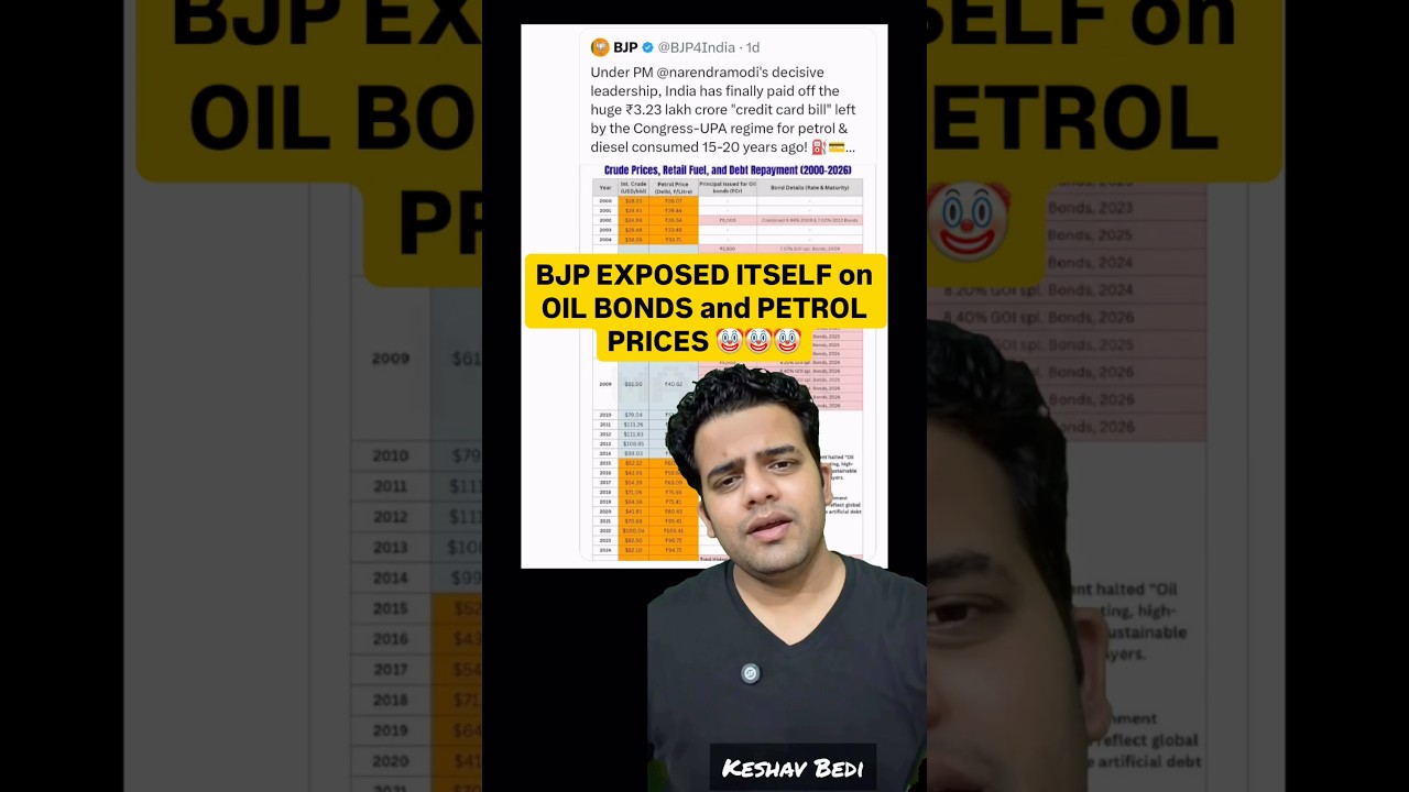 On Oil Bonds and Petrol Prices | @bjp EXPOSES itself again