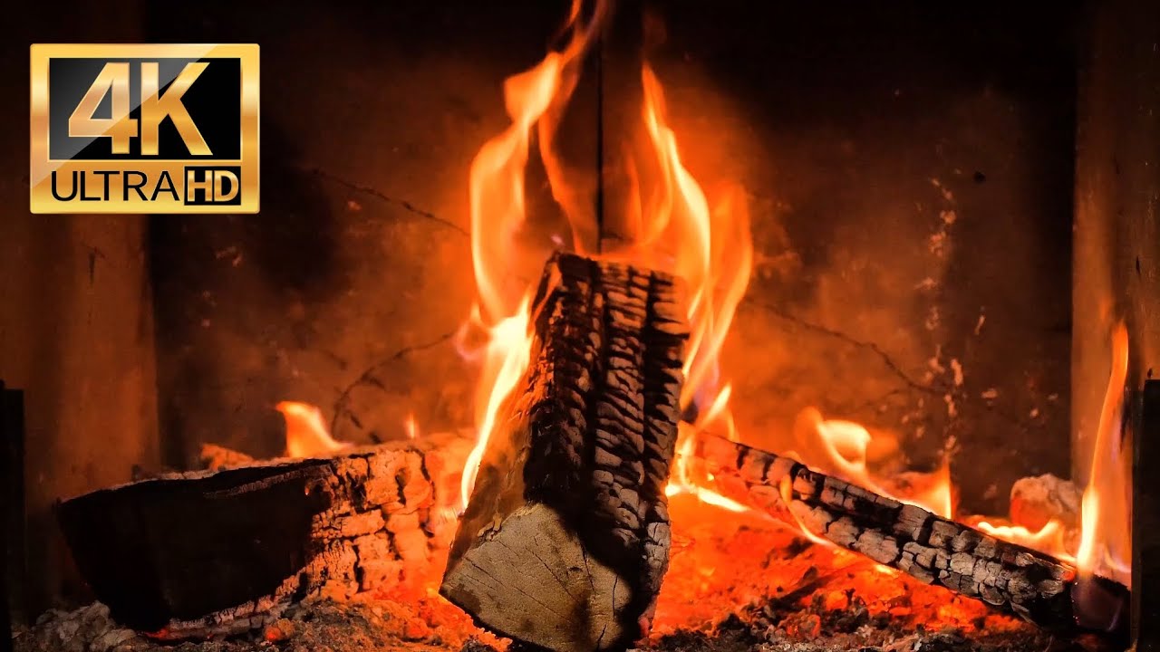 4K Relaxing Fireplace & Rain Sounds 🔥🌧️ | 1 Hour Cozy Ambience for Sleep, Study & Relax