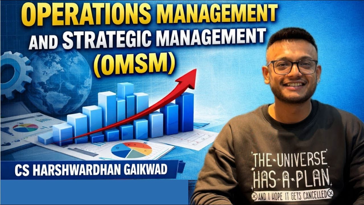 CMA INTER GROUP 2 OPM | Lecture 3 | CS Harshwardhan Gaikwad | HGPA Classes