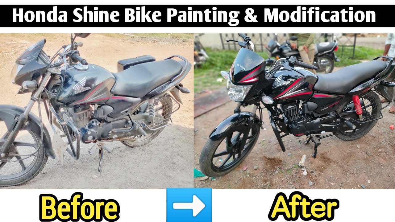 Full CB Shine Full Bike Painting & Modification,Honda shine Restoration #TheSamPawar
