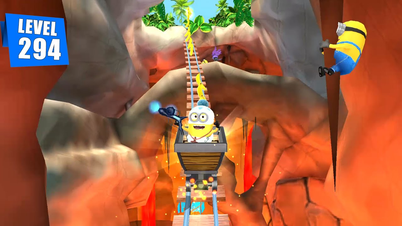 Despicable Me: Minion Rush Baby Minion jump over obstacles 120 times at The Volcano Island No Damage
