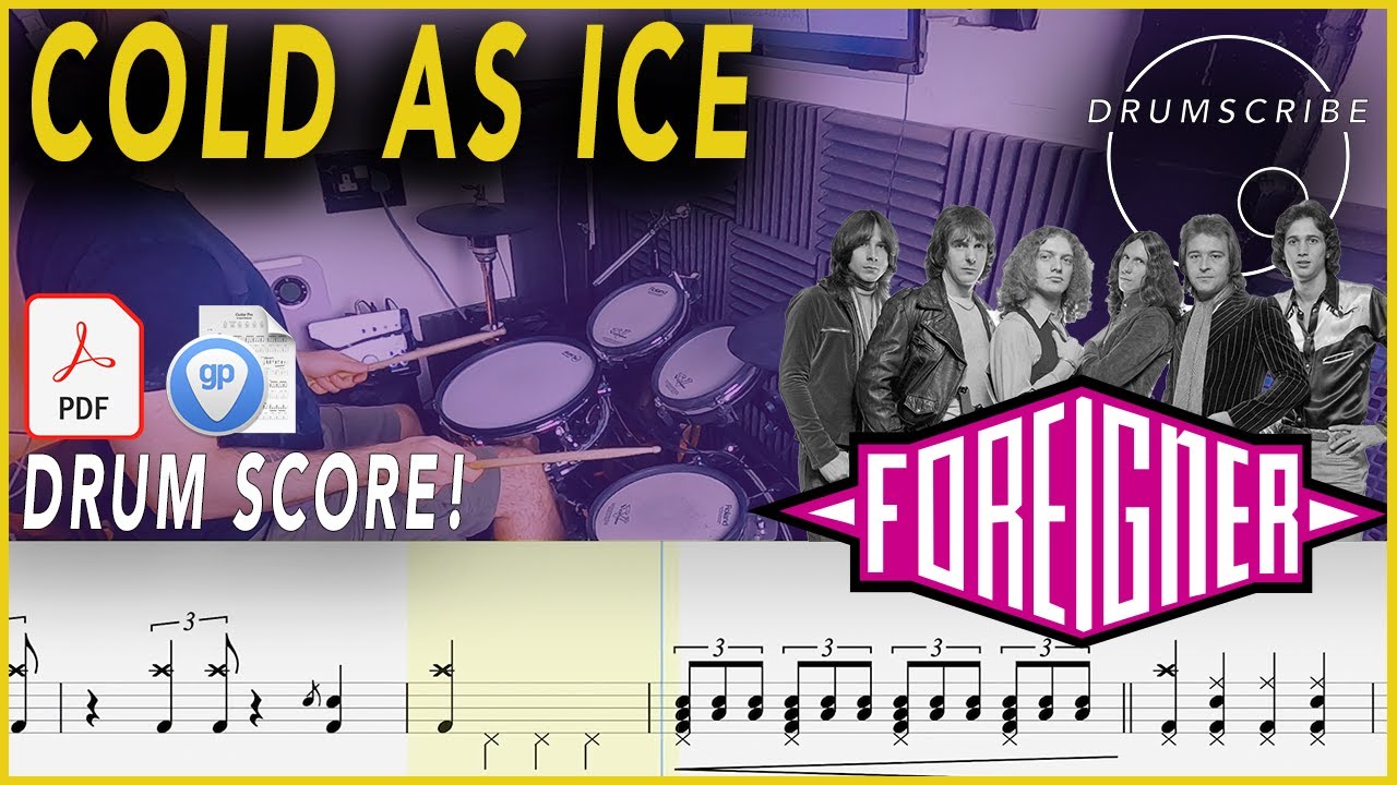 Cold as Ice - Foreigner | Drum SCORE Sheet Music | #112 DRUMSCRIBE