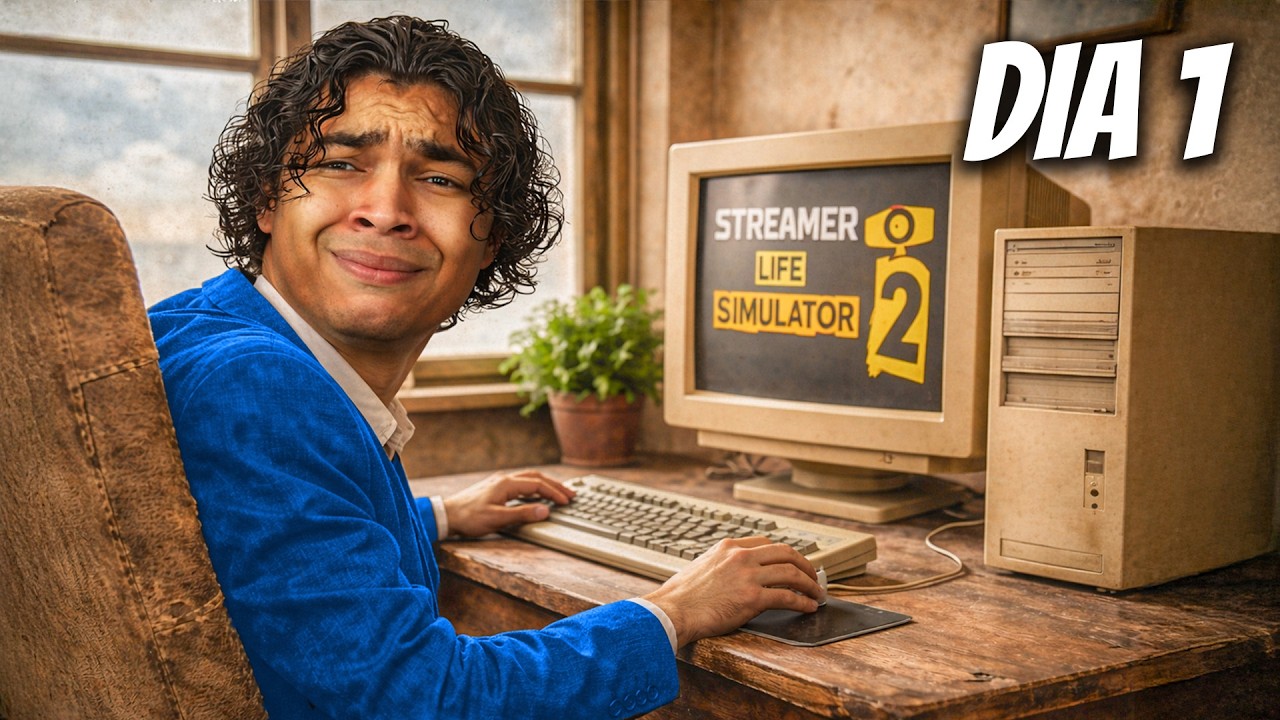 INTENTANDO ser STREAMER con un PC de cartón | Día 1 - Streamer life simulator 2