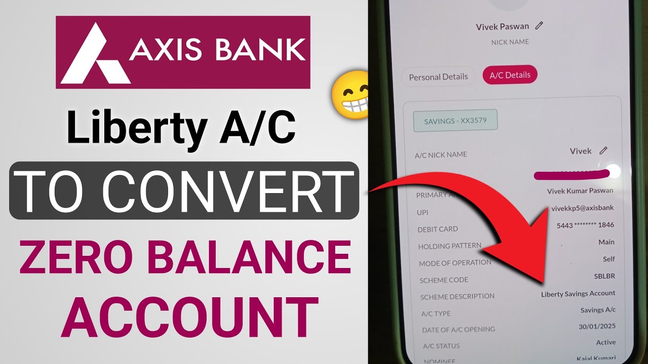 Library a/c to Convert - Axis Bank Zero Balance Account | zero balance account