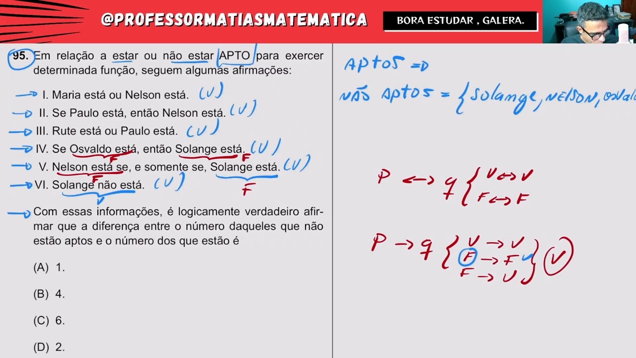 QUESTÃO 95 -  TJSP RACIOCÍNIO LÓGICO