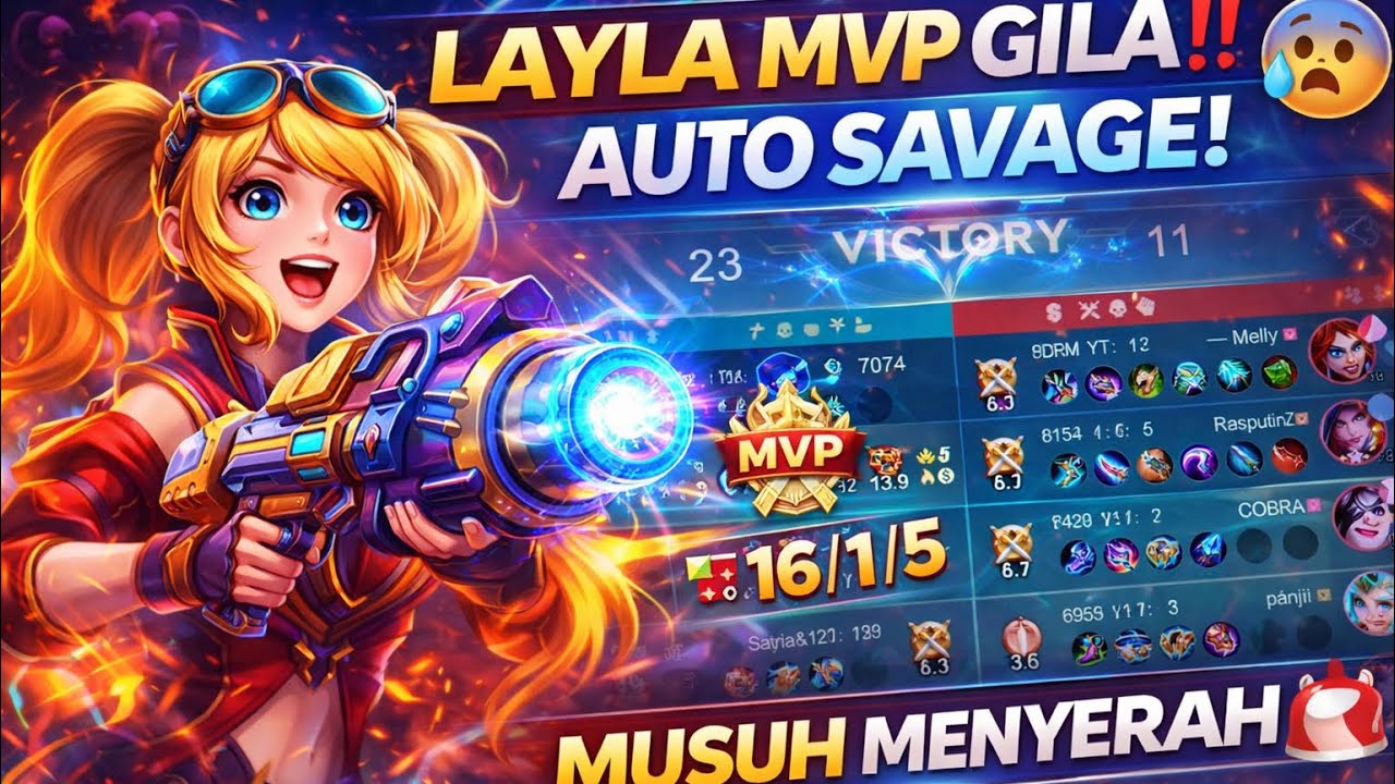 LAYLA MVP GILA!! Auto Savage, Musuh Nyerah di Menit 13 😱
