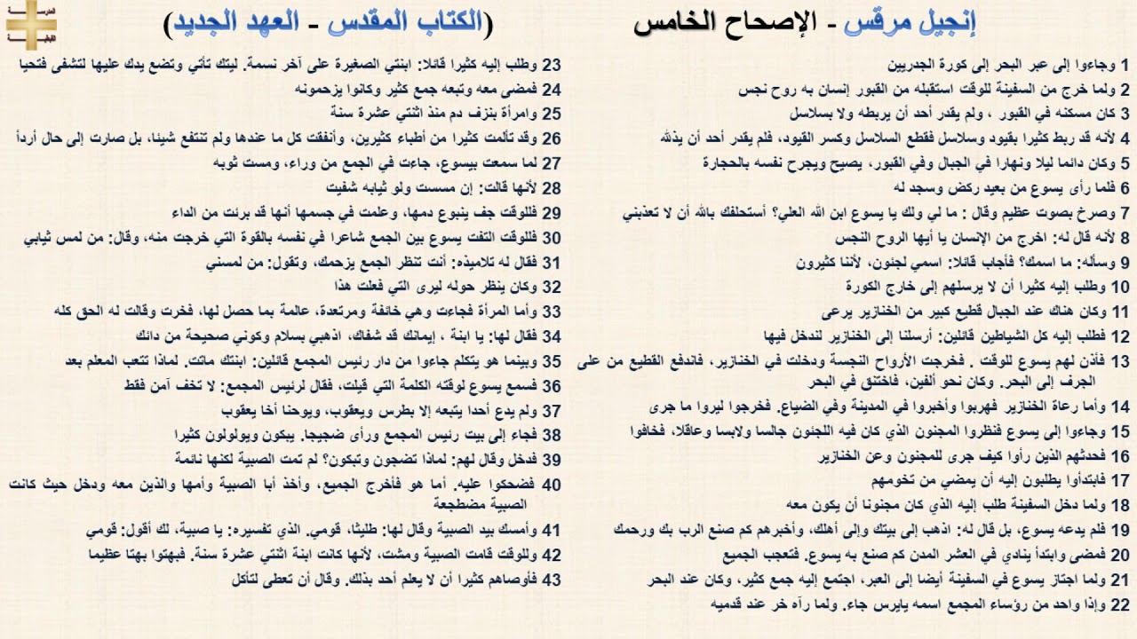 إنجيل مرقس 5 - الإصحاح الخامس - د/مجدى نجيب - القس ابرام