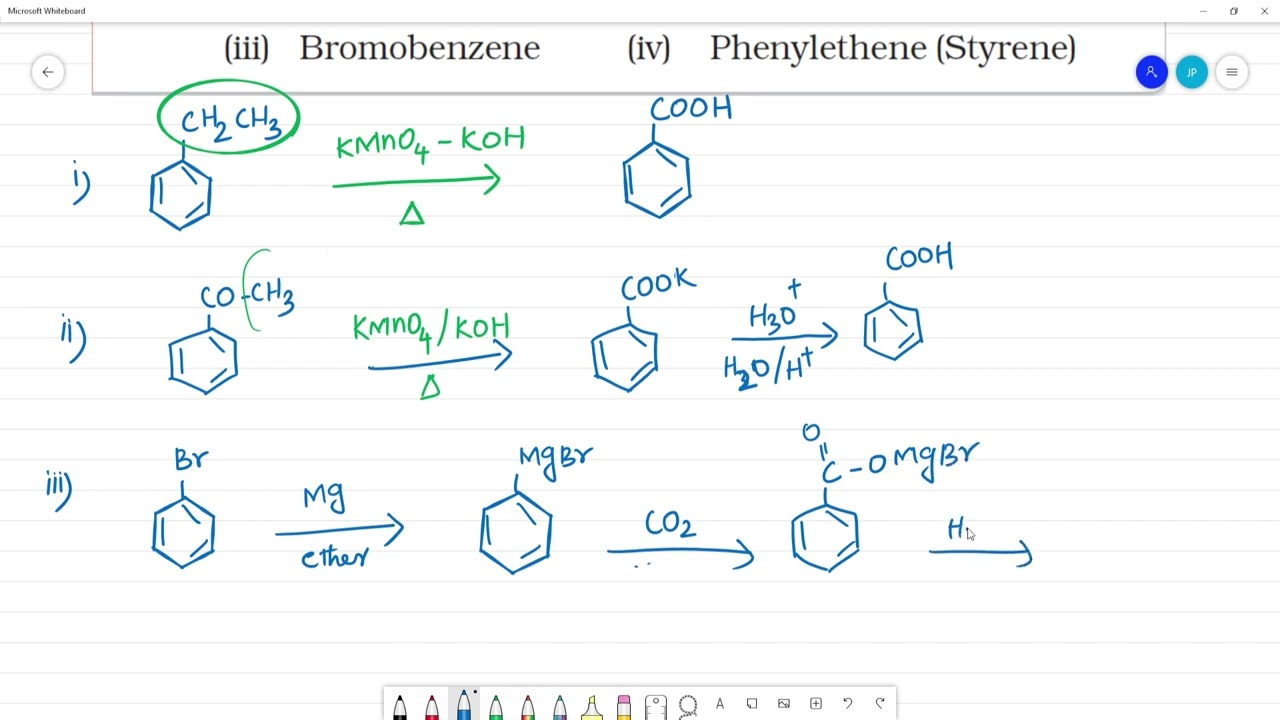 Show how each of the following compounds can beconverted to benzoic acid.(i) Ethylbenzene