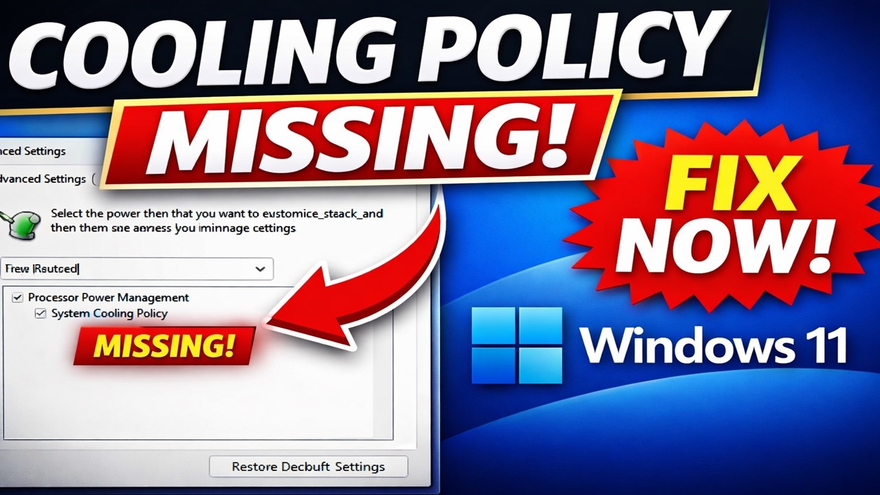 В Windows отсутствует политика охлаждения системы? Исправьте это за 1 минуту (Windows 10/11)