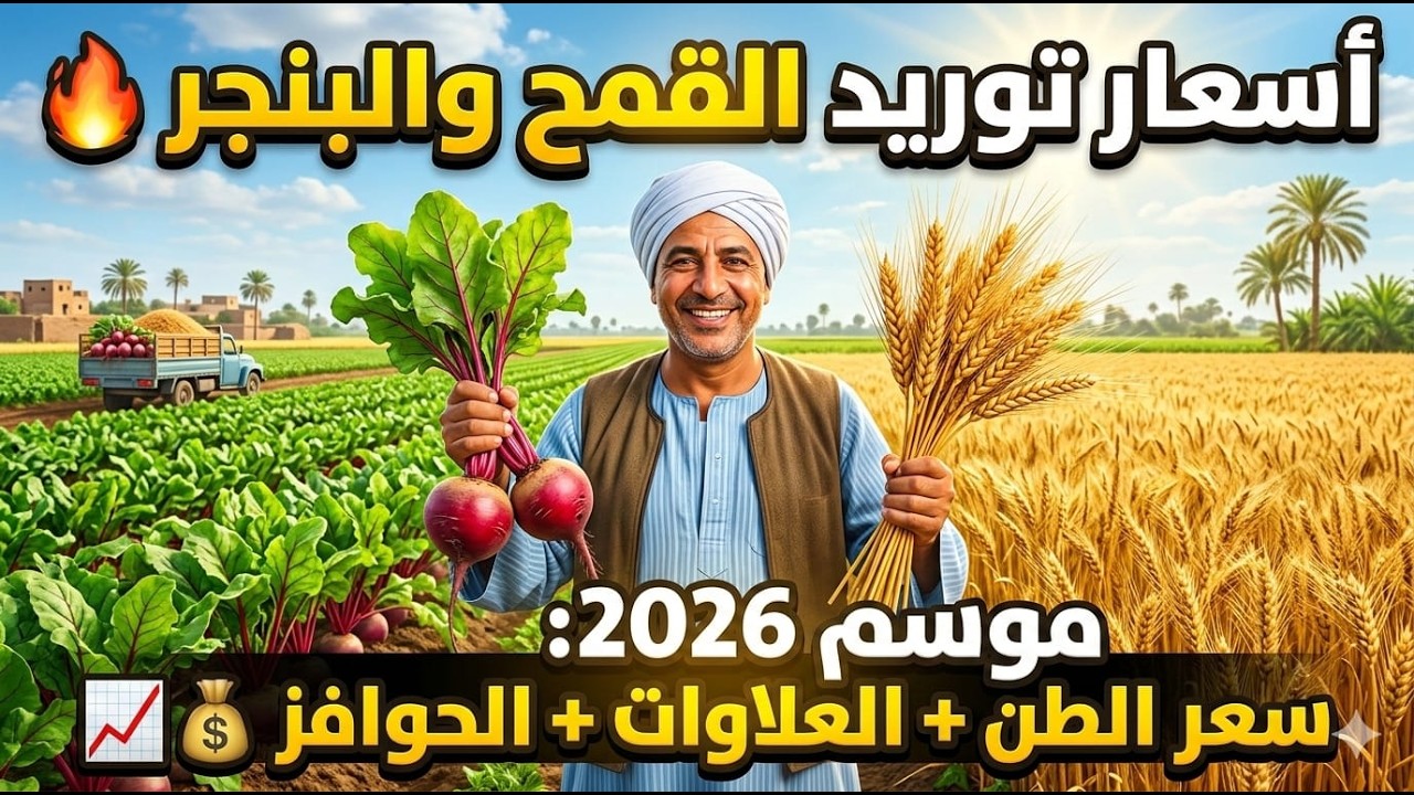 سعر طن البنجر والعلاوات والحوافز الموسم الجديد 2026 سعر اردب القمح 2026