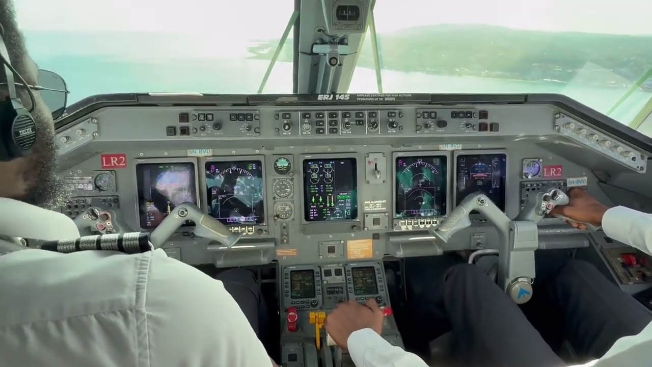 ✈️ EMBRAER 145 COCKPIT APPROACH: Landing in Montego Bay, Jamaica